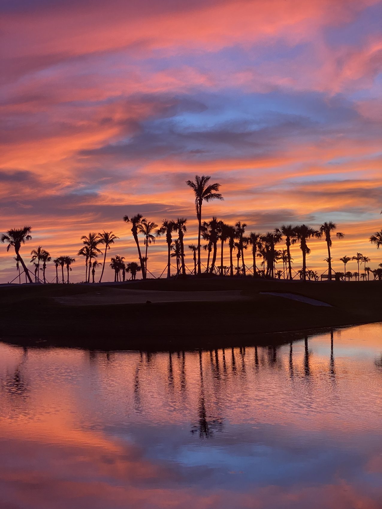 Aerial view of a Cape Coral canal community at golden hour