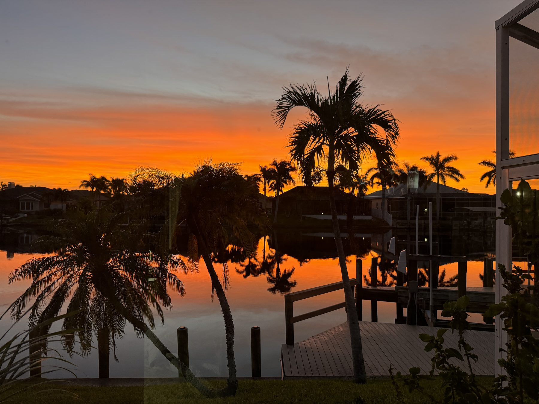 A maintained private dock at the end of the day